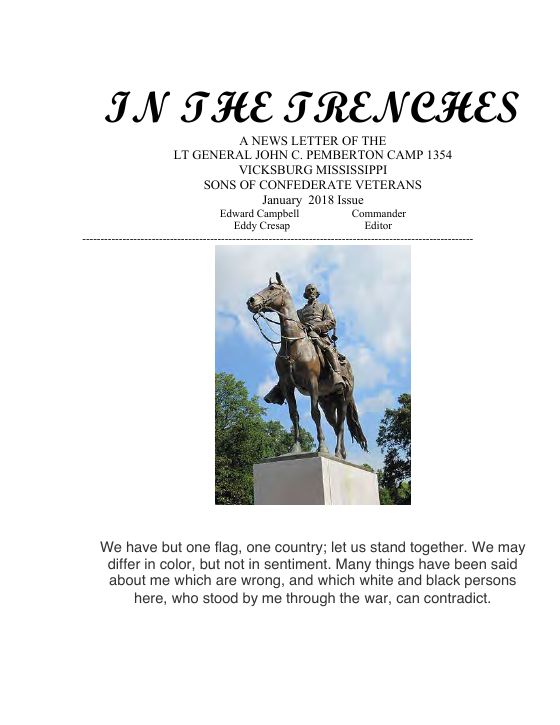First page of the Jan 2018 newsletter