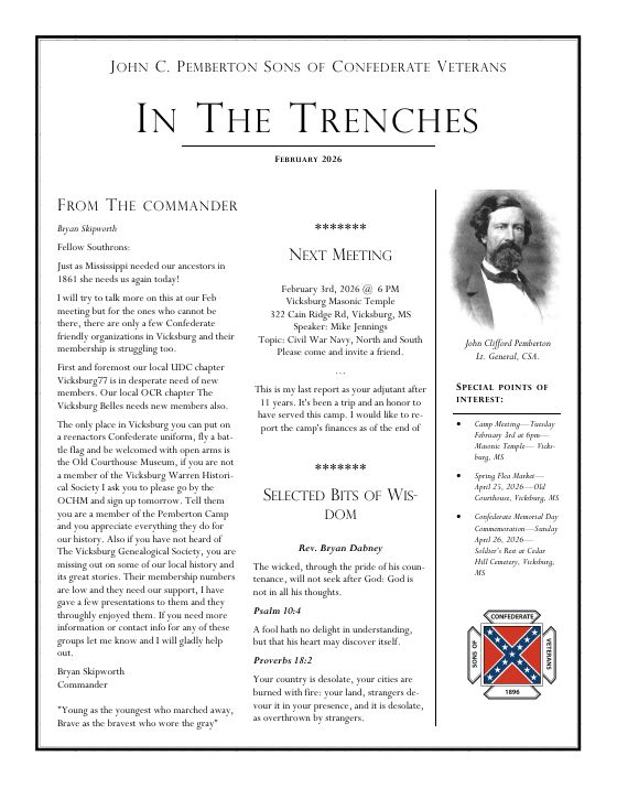 First page of the February 2026 newsletter
